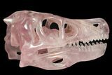 Carved Rose Quartz Dinosaur Skull - Roar! #227043-6